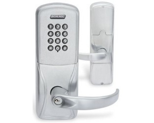 SCHLAGE ALLEGION BRAND  AD200-993R70MSK-SPA-626-B-RHR 4B        Standalone Electronic Lock Kit, 4AA Battery, Exit Trim, Magnetic Stripe/Keypad, Sparta Lever, Satin Chrome Plated, Without SFIC Cylinder, For Classroom/Storeroom