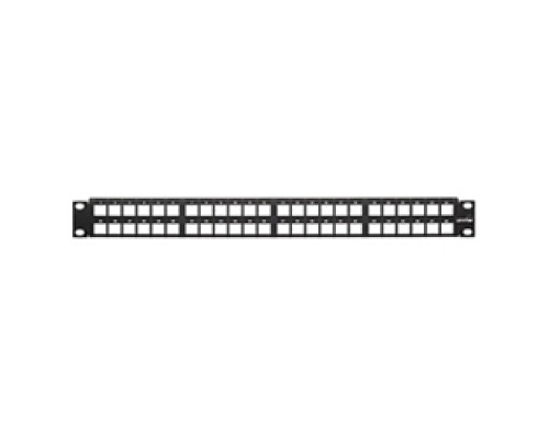 LEVITON  49255-Q48               QuickPort Patch Panel, 48 Port, 1RU. Cable management bar not included.