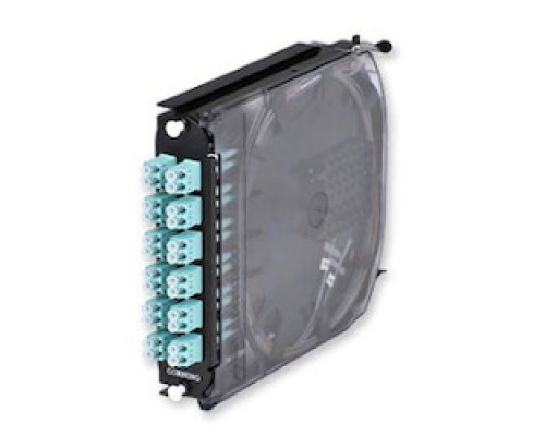 CORNING CCH-CS24-E4-P00TE        CCH Pigtailed Splice Cassette 24 F, LC PC Duplex, 50 um Multimode OM3 , Single-fiber 250 um