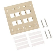 COMMSCOPE ENTERPRISE SOLUTIONS  108685017  M28L-246              L Type Flush Mounted Double Gang Faceplate, eight port ivory
