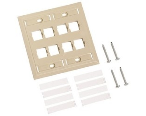 COMMSCOPE ENTERPRISE SOLUTIONS  108685017  M28L-246              L Type Flush Mounted Double Gang Faceplate, eight port ivory