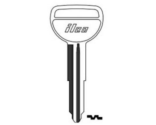 KABA ILCO CORP  TR48 NP A12  X219              Vehicle Key Blank, Brass, Nickel Plated, 12 Price Group, For Toyota