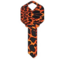 HOWARD KEYS  KW-HK8               Decorative Key Blank, Kwikset, Printed, Tiger Design