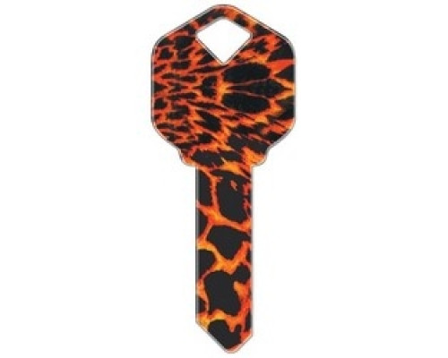 HOWARD KEYS  KW-HK8               Decorative Key Blank, Kwikset, Printed, Tiger Design