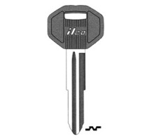 KABA ILCO CORP  MIT1-P NP A09  AJ00000087              Vehicle Key Blank, Plastic Head, Brass, Nickel Plated, 9 Price Group, For Chrysler, Mitsubishi