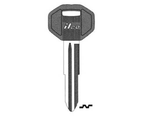 KABA ILCO CORP  MIT1-P NP A09  AJ00000087              Vehicle Key Blank, Plastic Head, Brass, Nickel Plated, 9 Price Group, For Chrysler, Mitsubishi