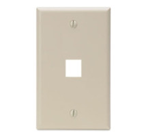 LEVITON  41080-1IP               QuickPort Wallplate, Single Gang, 1-Port, Ivory
