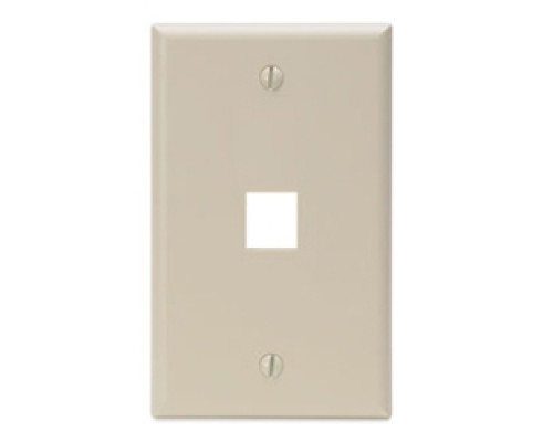 LEVITON  41080-1IP               QuickPort Wallplate, Single Gang, 1-Port, Ivory