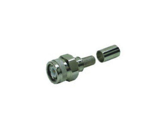 TIMES MICROWAVE EZ-300-TM-X 3190-2421       TNC-MALE PLUG CRIMP   CONNECTOR NON-SOLDER PIN  HEX/KNURL NUT NO