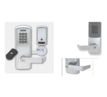 SCHLAGE ALLEGION BRAND  CO220-MS75PRK-RHO-626-B-RH 4B 09663 10072 134        Electronic Door Lock, Mortise Chassis, Proximity, Keypad, Right Hand, Rhodes Lever, 4AA Battery, Satin Chrome, Without 7-Pin SFIC Cylinder, For Classroom