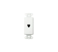 LEVITON  40649-W               Decora Wall Jack, 6-Position, 4-Conductor, White, Screw Terminal