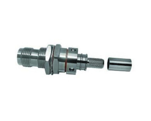 TIMES MICROWAVE EZ-240-TF-BH-X 3190-8009       TNC-FEMALE JACK BULKHEAD CRIMP CONNECTOR NON-SOLDER PIN NO BRAID TRIM