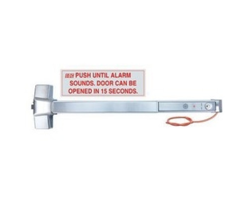 SECURITY DOOR CONTROLS  S6103FU36101ND               Fire Exit Device, Fire-Rated, Delayed Egress All-In-One, Night Latch Lever, Key Latch Retraction, Dull Stainless Steel, Integrated Controller, Rim Mount, for 36
