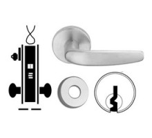 SCHLAGE ALLEGION BRAND  L9092PEL 07A 626 E 12/24VDC        Door Mortise Lock, Keyed, Electrically Locking, E Keyway, 12/24 Volt DC, 2-7/8