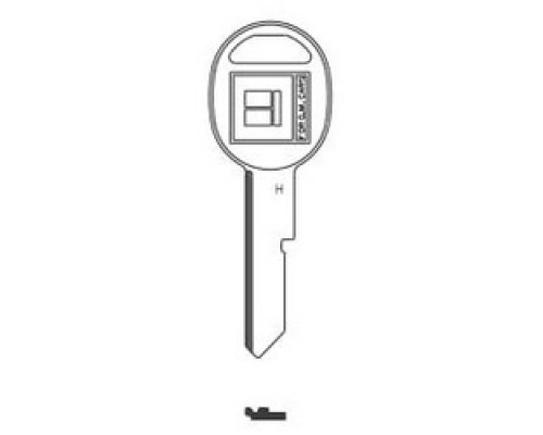 KABA ILCO CORP  GM-H NP A01               Key Blank, Look-Alike, Secondary, H, Brass, Nickel Plated, 1 Price Group, For General Motors