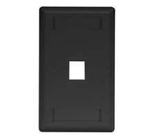 HUBBELL PREMISE WIRING  IFP11BK               Plate, Wall, Flush, 1-G, 1Port, Black