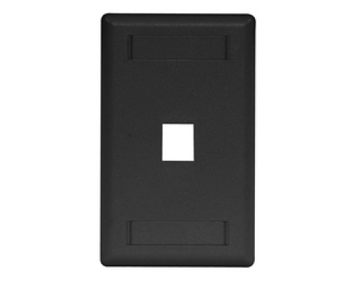 HUBBELL PREMISE WIRING  IFP11BK               Plate, Wall, Flush, 1-G, 1Port, Black