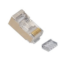 PLATINUM TOOLS INC 106206J        RJ45 8P8C Shielded Cat6 2 pc. Connector, Round Solid, 3-Prong. 100/Jar.