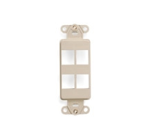 LEVITON  41644-I               QuickPort Decora Insert, 4-Port, Flush Mount, Ivory