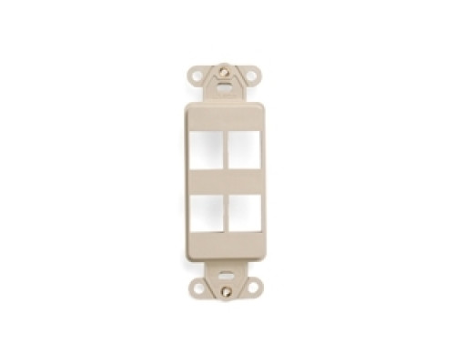 LEVITON  41644-I               QuickPort Decora Insert, 4-Port, Flush Mount, Ivory