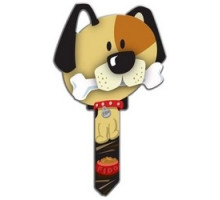 LUCKY LINE PRODUCTS INC  B114K               House Key, Kwikset, Dog, Brass, Enamel Coating, 1 each per Card