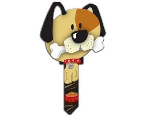 LUCKY LINE PRODUCTS INC  B114K               House Key, Kwikset, Dog, Brass, Enamel Coating, 1 each per Card