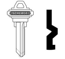 SCHLAGE ALLEGION BRAND  35-101-C        Door Lock Cylinder Key Blank, Classic, Conventional, Embossed, Standard Bow, 6-Pin Cylinder, C Keyway, Nickel Silver