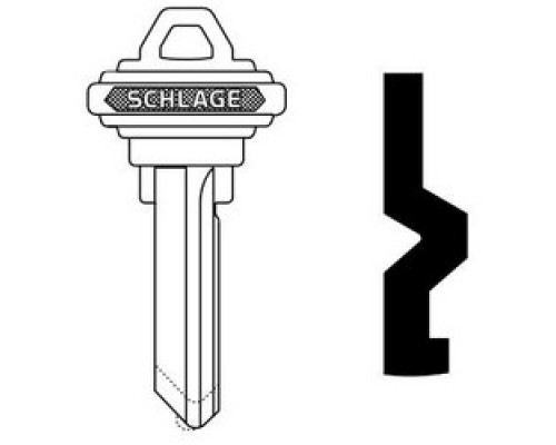 SCHLAGE ALLEGION BRAND  35-101-C        Door Lock Cylinder Key Blank, Classic, Conventional, Embossed, Standard Bow, 6-Pin Cylinder, C Keyway, Nickel Silver
