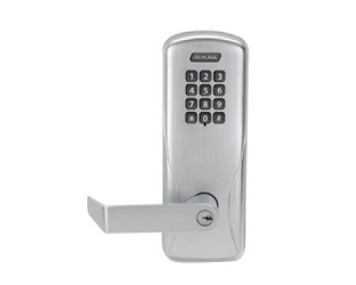SCHLAGE ALLEGION BRAND  CO100-CY70KP-RHO-626-B-RH 4B 13247 10025 134        Programmable Keypad Lock, Right Handed, Rhodes Lever, Cylinder Chassis, 4 AA Battery, Satin Chrome Plated, Without SFIC Cylinder, For Classroom/Storeroom