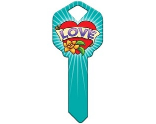 HOWARD KEYS  SC1-HK39               Decorative Key Blank, Schlage, Love Design