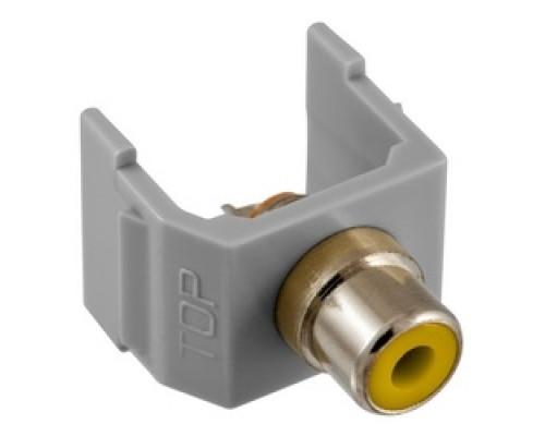 HUBBELL PREMISE WIRING  SFRCYGY               RCA Connector, Solder Termination,Yellow Insulator, Gray Housing