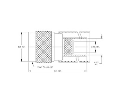 TIMES MICROWAVE TC-400-MUHF        Type N Male Plug for LMR-400 Cable