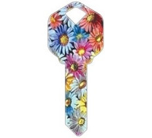 HOWARD KEYS  KW-HK15               Decorative Key Blank, Kwikset, Flowers Design
