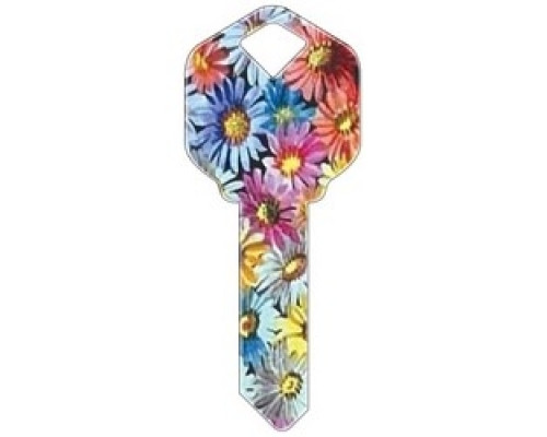 HOWARD KEYS  KW-HK15               Decorative Key Blank, Kwikset, Flowers Design