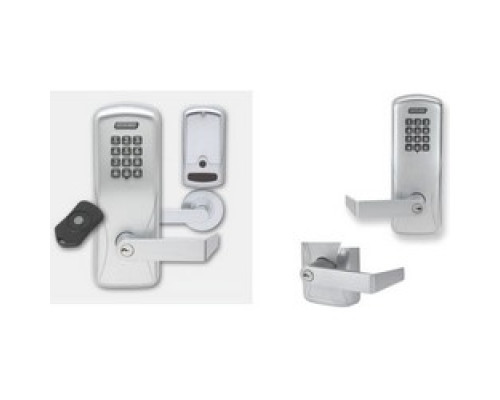 SCHLAGE ALLEGION BRAND  CO220-CY75KP-RHO-626-L-RH 4B 13247 10025 134        Electronic Door Lock, Cylindrical Chassis, Keypad, Right Hand, Rhodes Lever, 4AA Battery, Satin Chrome, Without 6-Pin Cylinder, For Classroom