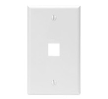LEVITON  41080-1WP               QuickPort Wallplate, Single Gang, 1-Port, White