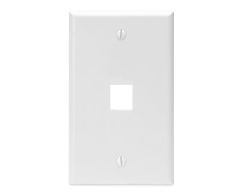 LEVITON  41080-1WP               QuickPort Wallplate, Single Gang, 1-Port, White