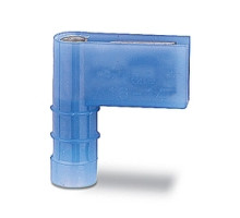 THOMAS & BETTS  RB14-250A               Nylon Insulated Open Top 90 Degree Flag Female Disconnect Terminal, Wire Range #16-#14 AWG, Copper, Tin Plated, Length .80 Inches, Width .72 Inches, Maximum Insulation .190, Tab Size .250x.032, Blue