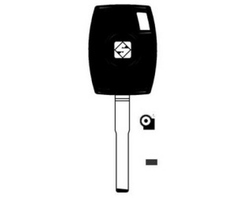 KABA ILCO CORP  HU101-GTS NS A76  AJ00001533              Key Shell, Look-Alike, Brass, Nickel Plated, With GTI Transponder, For Ford