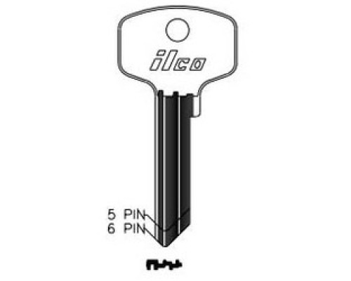 KABA ILCO CORP  G198 NS A23  AA00006243              Cylinder Lock Key Blank, 5-Pin, Sectional, Natural Nickel Silver, 23 Price Group, For General
