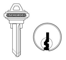 SCHLAGE ALLEGION BRAND  35-056-EF        Door Lock Cylinder Key Blank, Classic, Conventional, Embossed, Standard Bow, Control, EF Keyway, Nickel Silver