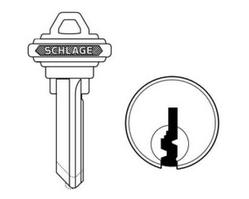 SCHLAGE ALLEGION BRAND  35-056-EF        Door Lock Cylinder Key Blank, Classic, Conventional, Embossed, Standard Bow, Control, EF Keyway, Nickel Silver