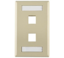 HELLERMANNTYTON  FPIDUAL-I               Single Gang 2 Port Faceplate With ID Windows, ABS 94V-0, Ivory, 1/pkg