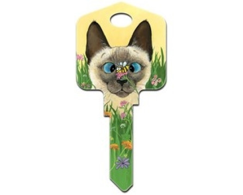 HOWARD KEYS  SC1-GP1               Decorative Key Blank, Schlage, Large Headed, Painted, Disney Bee Wildered Design, Individually Carded