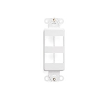LEVITON  41644-W               QuickPort Decora Insert, 4-Port, Flush Mount, White