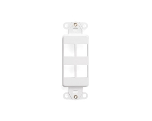 LEVITON  41644-W               QuickPort Decora Insert, 4-Port, Flush Mount, White