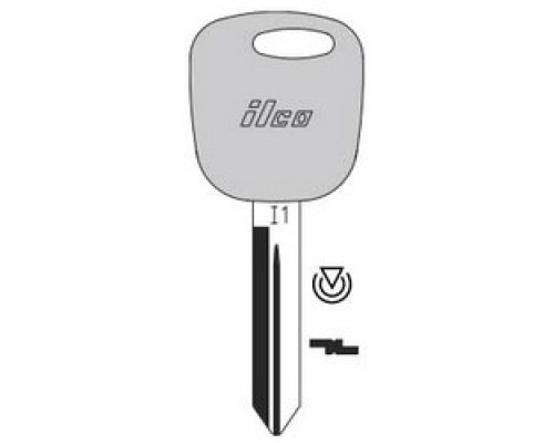 KABA ILCO CORP  H74-PT NP  IAX00000870              Vehicle Key Blank, Transponder Key, Brass, Nickel Plated, For Ford