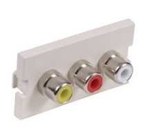 HUBBELL PREMISE WIRING  IM3RS1OW               Audio/Video Module, RCA, Solder-Type, 1 Unit,Office White
