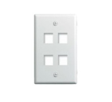 ON-Q/LEGRAND  WP3404WH               Keystone Wallplate, 1-Gang, 4-Port, 2.94