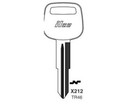 KABA ILCO CORP  TR46 NP A05  X212              Vehicle Key Blank, Brass, Nickel Plated, 5 Price Group, For Toyota